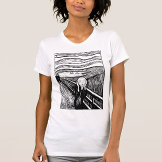 The Scream by Edvard Munch – Black Line Art T-Shirt