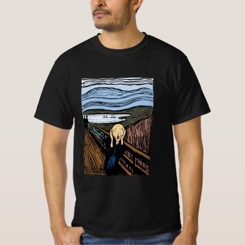 The Scream by Edvard Munch bohomodern black T_Shirt