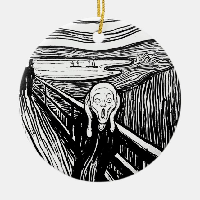 The Scream by Edvard Munch Ceramic Ornament (Front)