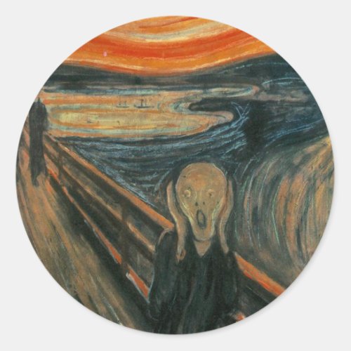 The Scream by Edvard Munch Classic Round Sticker