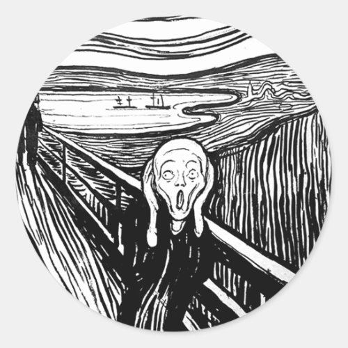 The Scream by Edvard Munch Classic Round Sticker