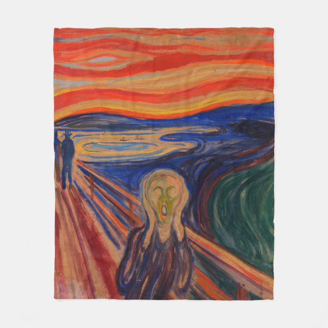 The Scream by Edvard Munch Fleece Blanket (Front)