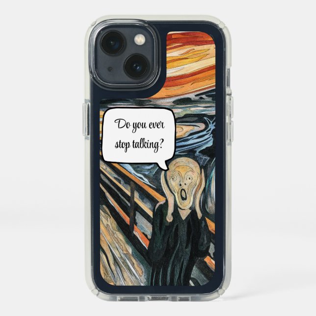 The Scream by Edvard Munch Funny Speech Bubble Speck iPhone 13 Case (Front)