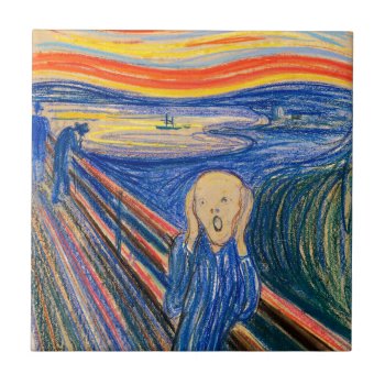 The Scream By Edvard Munch (in Pastel) Modern Art Ceramic Tile by GalleryGreats at Zazzle