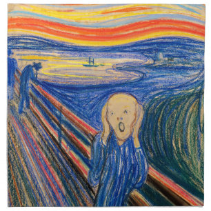 The Scream by Edvard Munch (in pastel) Modern Art Napkin