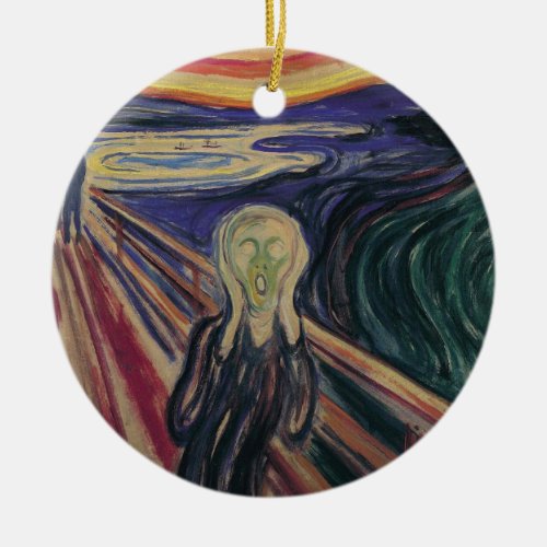 The Scream by Edvard Munch Vintage Expressionism Ceramic Ornament