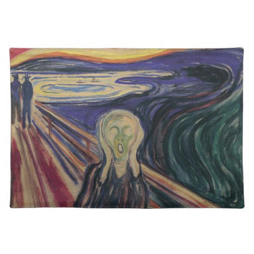 The Scream by Edvard Munch Vintage Expressionism Cloth Placemat