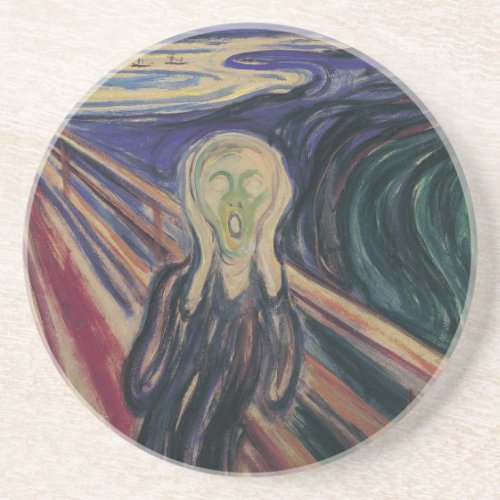 The Scream by Edvard Munch Vintage Expressionism Drink Coaster