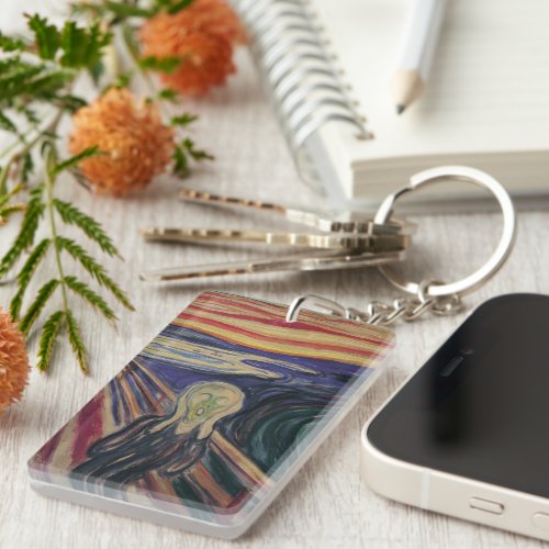 The Scream by Edvard Munch Vintage Expressionism Keychain