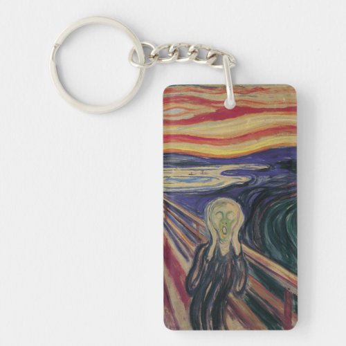 The Scream by Edvard Munch Vintage Expressionism Keychain