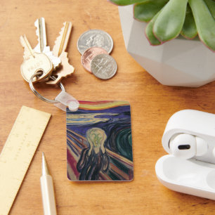 The Scream by Edvard Munch, Vintage Expressionism Keychain