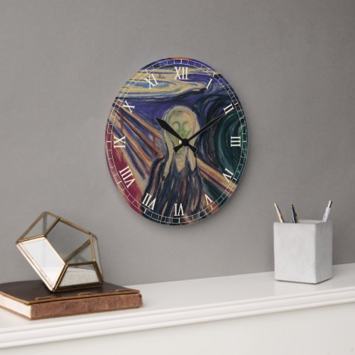 The Scream by Edvard Munch Vintage Expressionism Large Clock