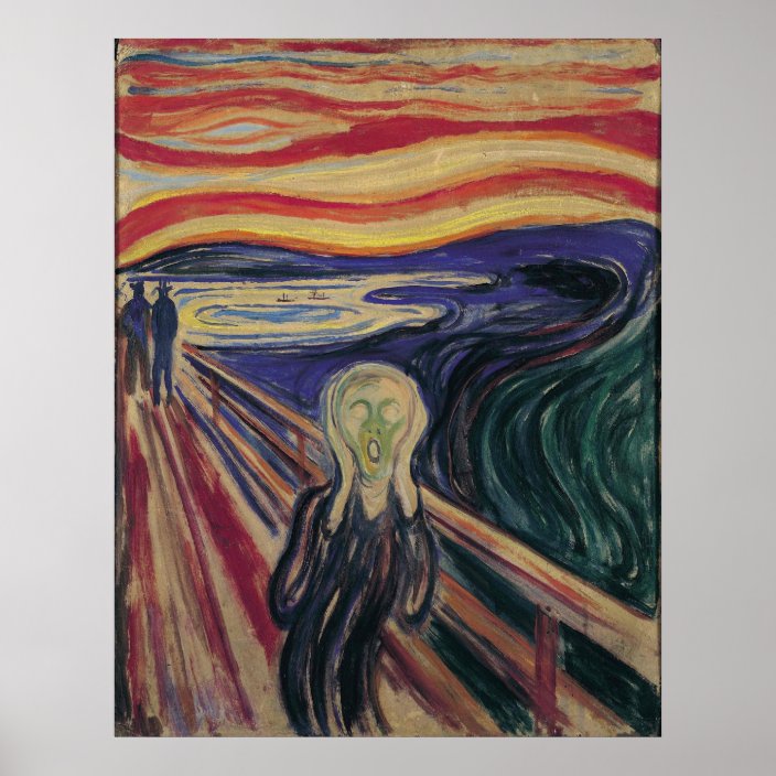 The Scream By Edvard Munch Vintage Expressionism Poster