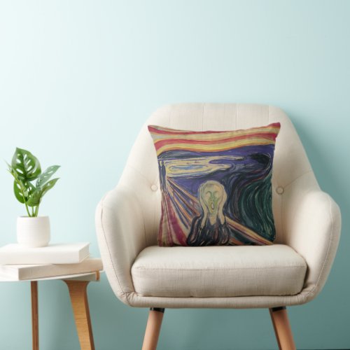 The Scream by Edvard Munch Vintage Expressionism Throw Pillow