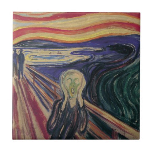 The Scream by Edvard Munch Vintage Expressionism Tile