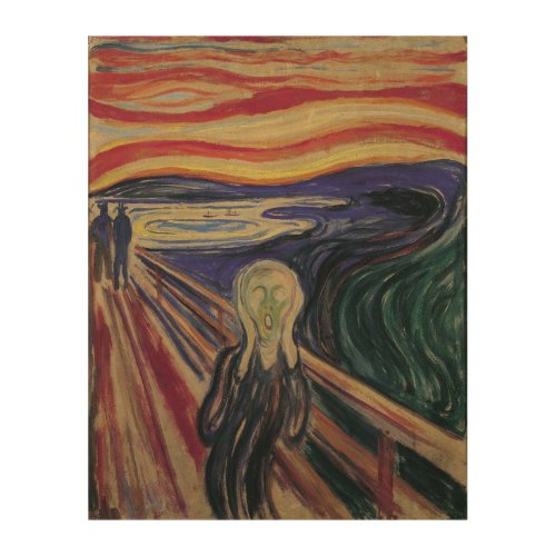 The Scream by Edvard Munch Vintage Expressionism Wood Wall Art
