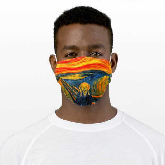 The Scream by Munch, Fine Art Adult Cloth Face Mask (Worn)