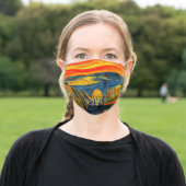 The Scream by Munch, Fine Art Adult Cloth Face Mask (Outside)
