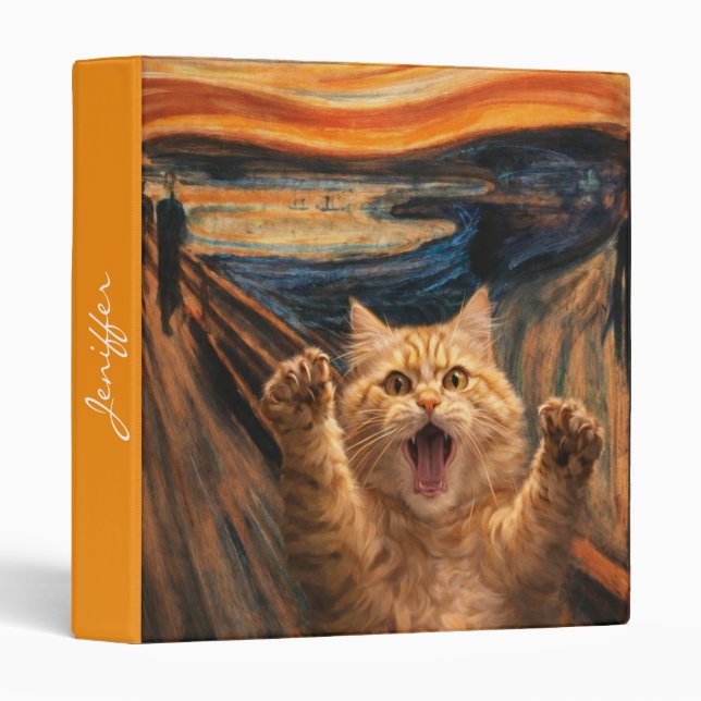 The Scream Cat Parody Art                          3 Ring Binder (Front/Spine)