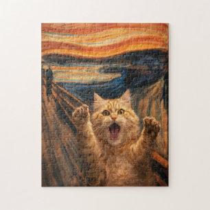 The Scream Cat Parody Art Jigsaw Puzzle