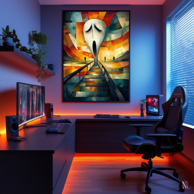 The Scream Cubist Minimalist masterpiece inspired Poster (Creator Uploaded)