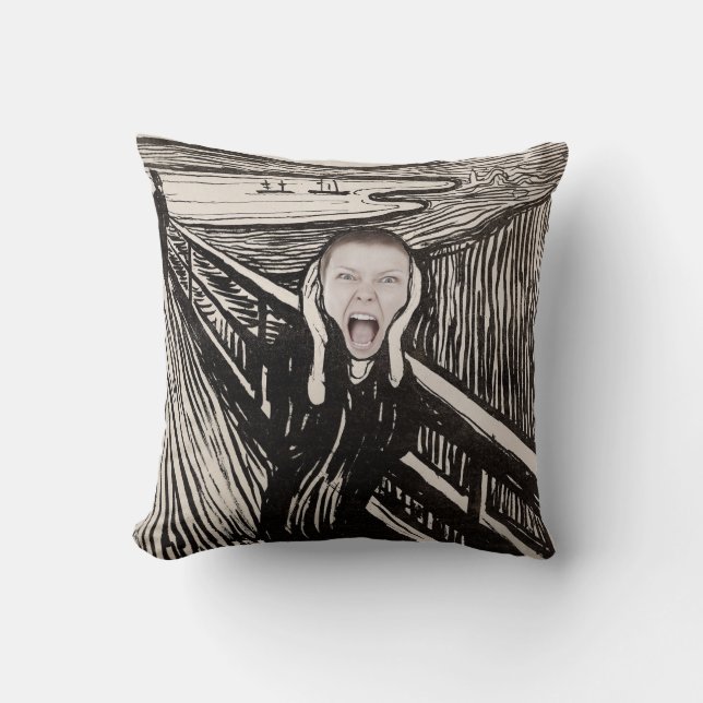 The scream customisable funny famous painting throw pillow (Front)