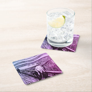 The Scream Edvard Munch Art Square Paper Coaster