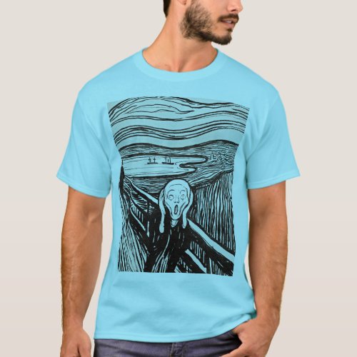 The Scream Edvard Munch Blue Horizon T_Shirt