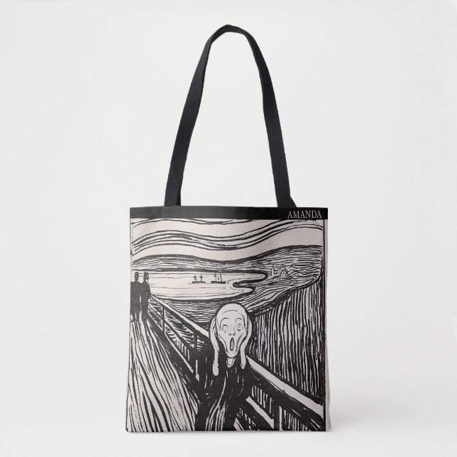 The Scream – Edvard Munch – Custom Text  Tote Bag (Front)