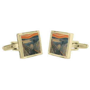 The Scream - Edvard Munch Gold Cufflinks
