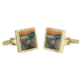 The Scream - Edvard Munch Gold Cufflinks