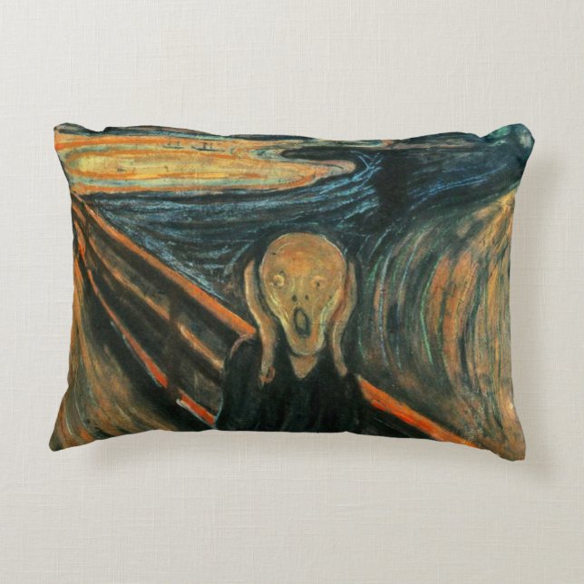 The Scream Edvard Munch Modern Expressionist Art Accent Pillow (Back)