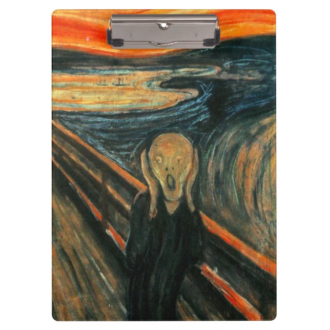 The Scream Edvard Munch Modern Expressionist Art Clipboard (Front)