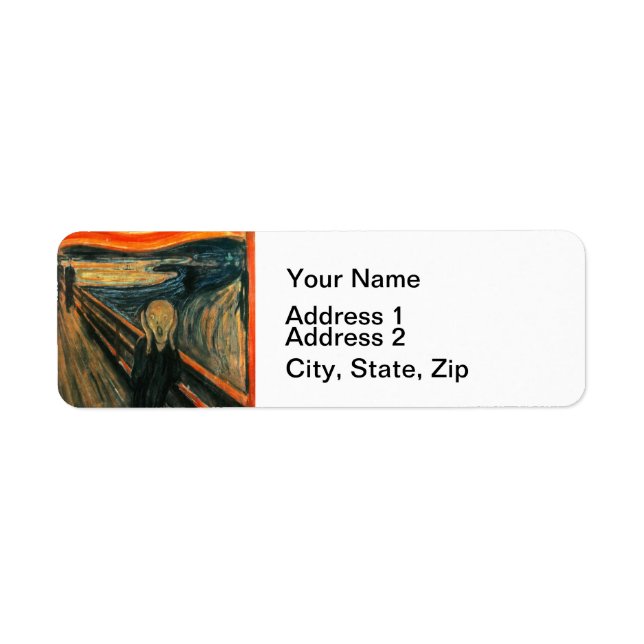 The Scream Edvard Munch Modern Expressionist Art Label (Front)