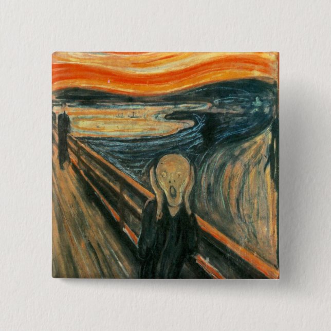 The Scream Edvard Munch Modern Expressionist Art Pinback Button (Front)