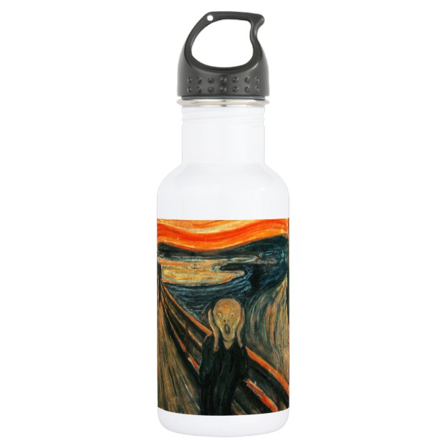 The Scream Edvard Munch Modern Expressionist Art Stainless Steel Water Bottle (Front)