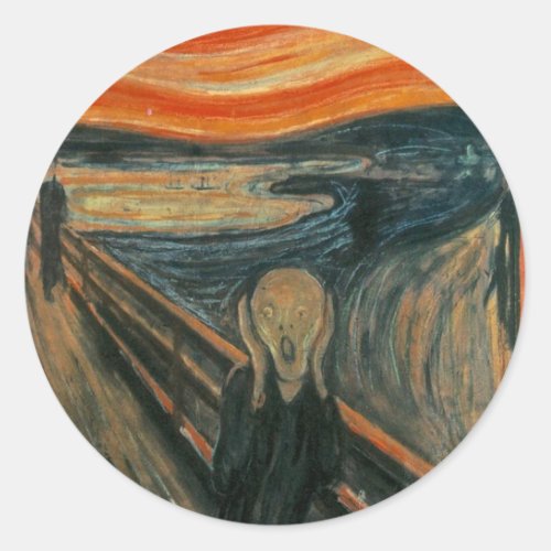 The Scream _ Edvard Munch Painting Artwork Classic Round Sticker