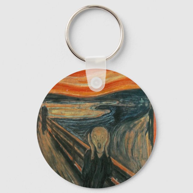 The Scream - Edvard Munch. Painting Artwork. Keychain (Front)