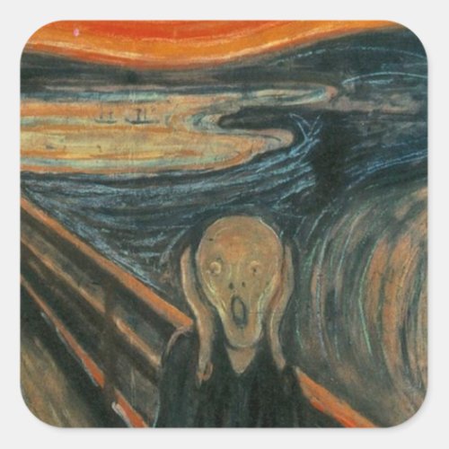 The Scream _ Edvard Munch Painting Artwork Square Sticker