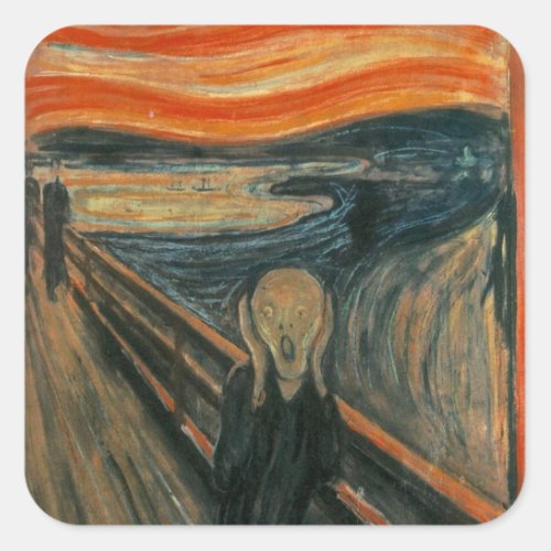 The Scream _ Edvard Munch Painting Artwork Square Sticker