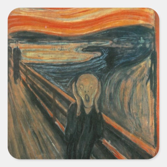 The Scream - Edvard Munch Square Sticker (Front)