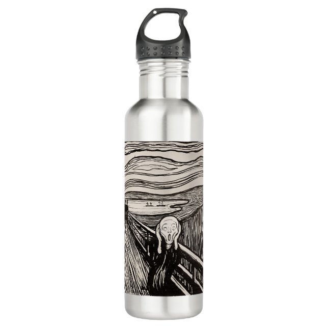 The Scream Edvard Munch Stainless Steel Water Bottle (Front)