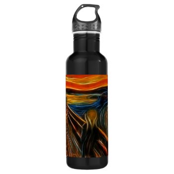 The Scream Fractal Painting Edvard Munch Stainless Steel Water Bottle by Aurora_Lux_Designs at Zazzle