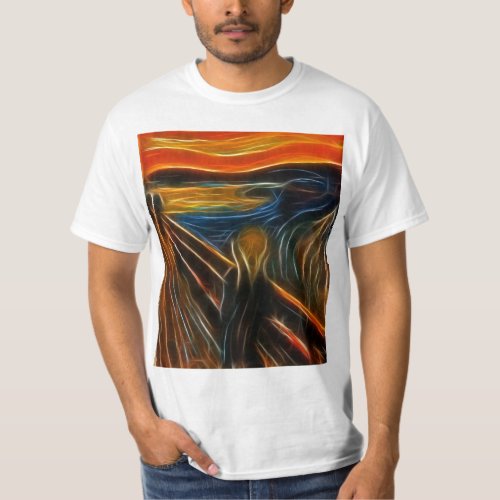 The Scream Fractal Painting Edvard Munch T_Shirt