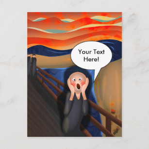 The Scream Fun Cartoon Parody Postcard