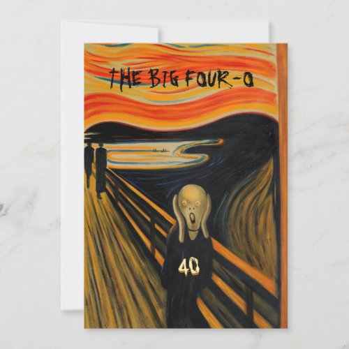 The Scream - Funny 40th Birthday Personalized Invite