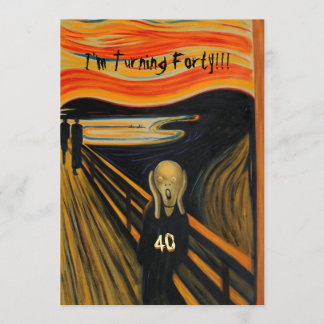 The Scream - Funny 40th Birthday Invitation