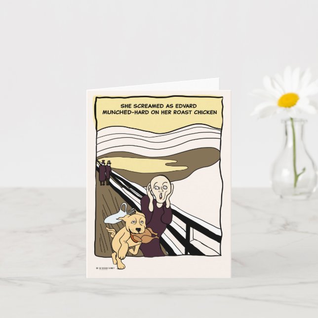 The Scream Illustration with Edvard the Dog Card (Small Plant)