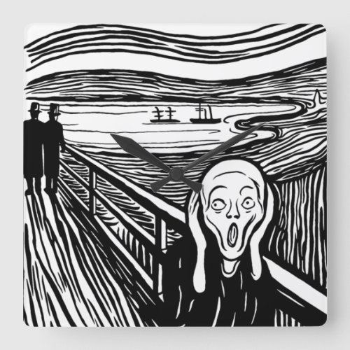 The Scream Lithograph Square Wall Clock