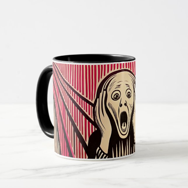 The Scream MUNCH BAUHAUS optical illusion style Mug (Front Left)